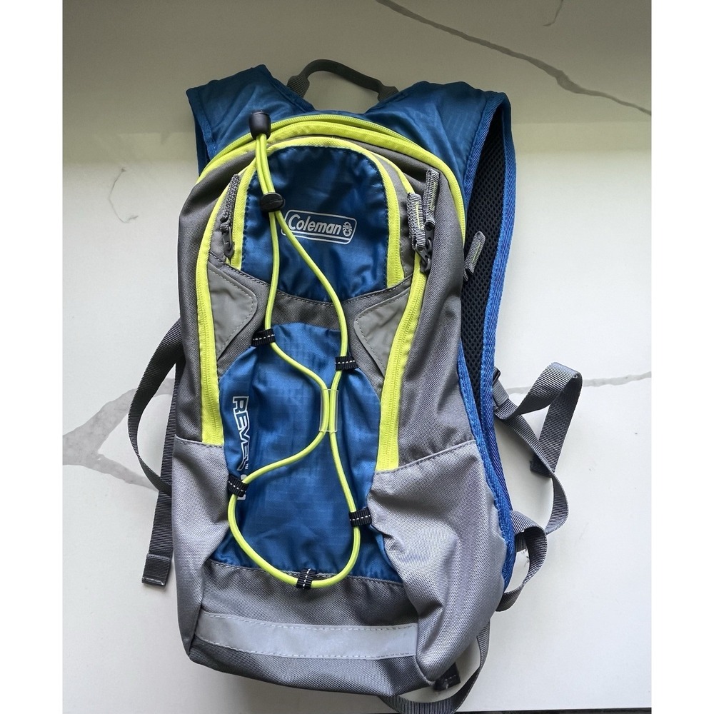 Coleman Blue & Gray Hydration Daypack with Neon Yellow Accents